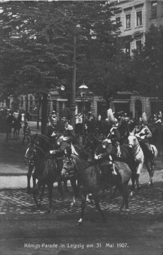 Leipzig Königsparade des Sächsischen Militär 31. Mai  1907 Echtfotokarte
