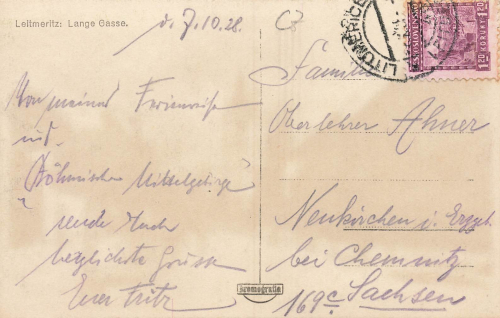Leitmeritz Lange Gasse Böhmen Litoměřice o 1928