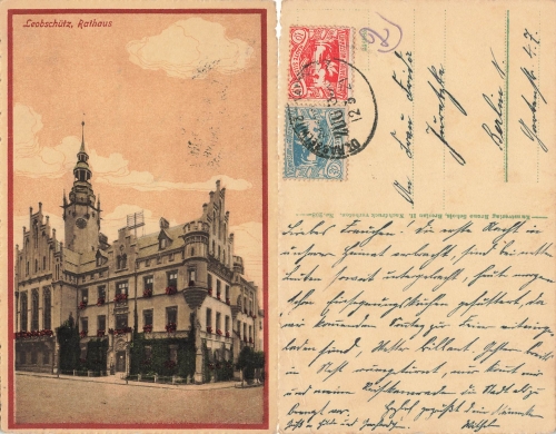 Leobschuetz Schlesien Rathaus Glubczyce o 1921