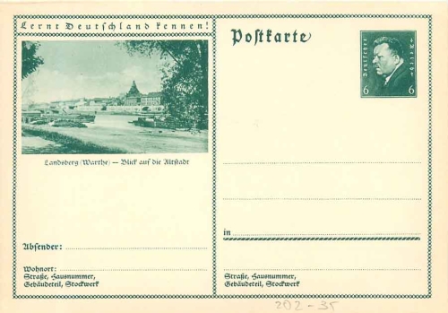 Get to know Germany! Landsberg Warthe postal stationary 6 Pfennig Ebert *around 1930