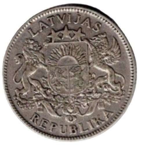 Latvia 1 Lats 1924 Silver Coin