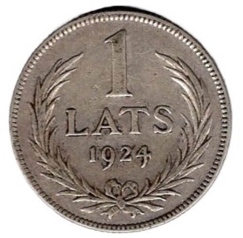 Latvia 1 Lats 1924 Silver Coin