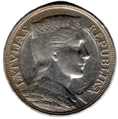 Lettland 5 Lati 1931 Silbermünze