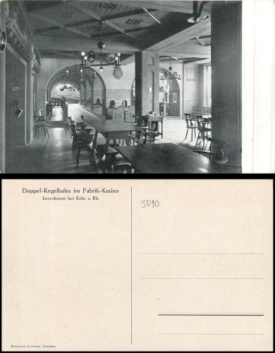 Leverkusen Kegelbahn im Farbik Kasino *ca. 1930