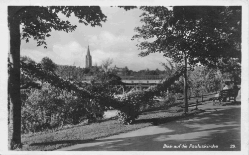 Lichterfelde Berlin Blick vom Uferweg am Teltowkanal auf die Pauluskirche o 1930