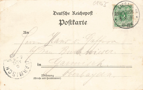 01454 Liegau-Augustusbad Radeberg Thal Restaurant Litho o 1898