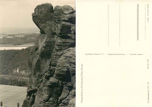 01824 Lililienstein Mulattenkopf climbing rock in the Elbe Sandstone Mountains *1963 Hanich1575