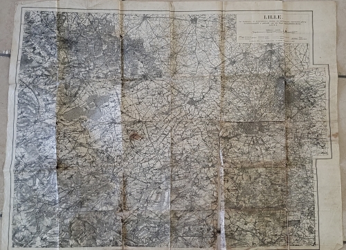 Lille and the surrounding area General staff map of the Bavarian map printing company around 1916