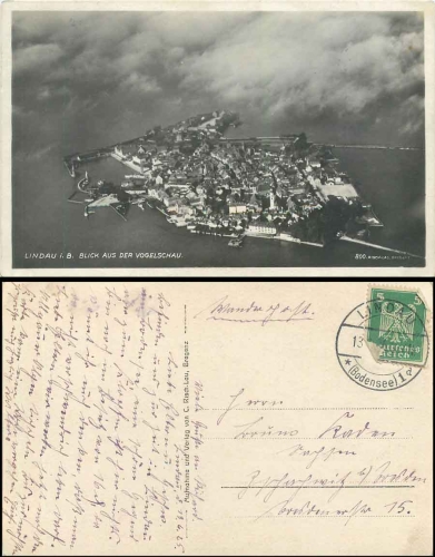 88131 Lindau From the bird's eye view o 13.6.1935