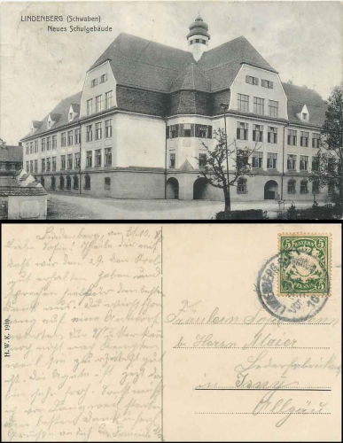 88161 Lindenberg im Allgau New school building Swabia o 31.10.1910