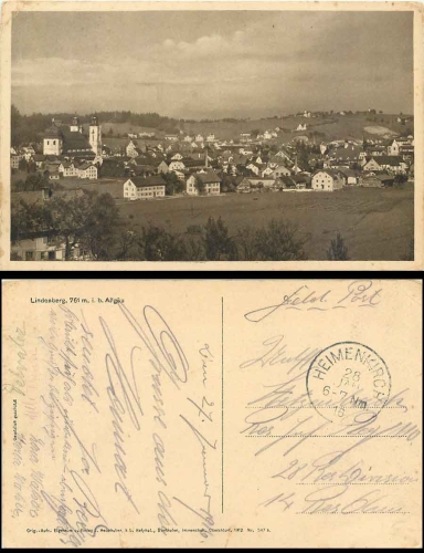88161 Lindenberg im Allgau o Heimenkirch 28.1.1916
