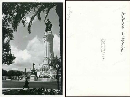 Lisbon monument real photo in Ak format around 1935