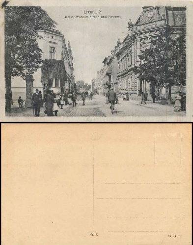 Lissa Kreis Fraustadt Kaiser Wilhelm Strasse Postamt *ca. 1915