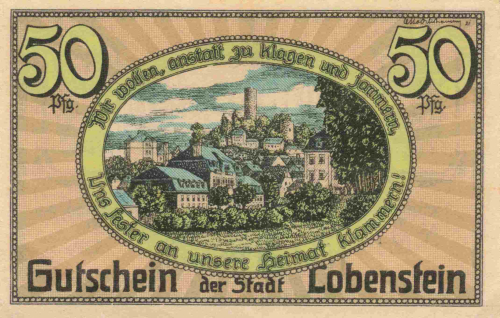 07356 Bad Lobenstein Notgeldschein 1921