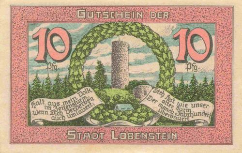 07356 Bad Lobenstein Notgeldschein 1921