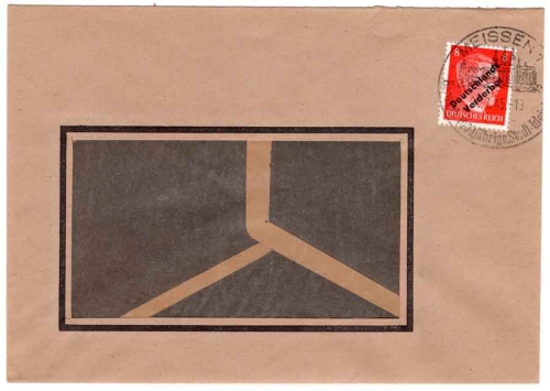 Local issue Meissen Michel 33 8 Pf Hitler overprint "Deutschlands Verderber" on cover o 26.7.1945