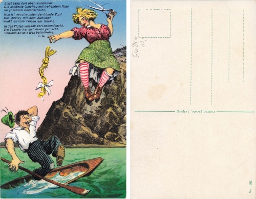 Loreley Rhine humor card * around 1920