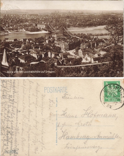 Loschwitz Dresden Blick zu Koernerplatz o 29.10.1926
