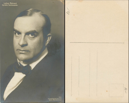 Mehnert Lothar Kgl. sächs. Hofschauspieler Dresden