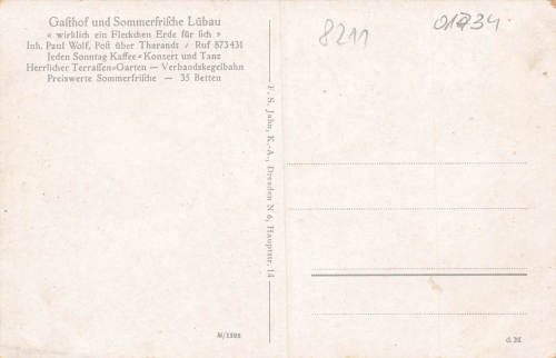 01734 Luebau Rabenau Sachsen Gasthof Paul Wolf * um 1940