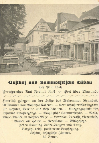 01734 Luebau Rabenau Sachsen Gasthof Paul Wolf * um 1930