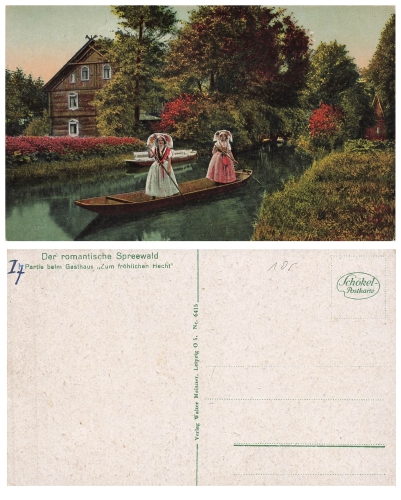 Spreewald traditional costumes at the inn to the cheerful Hecht, * approx. 1910