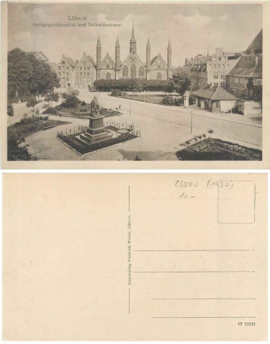 Lubeck Holy Spirit Hospital and Geibel Monument * approx. 1930