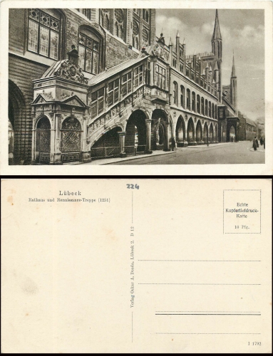 Lübeck, Rathaus und Renaissance Treppe *ca.1930