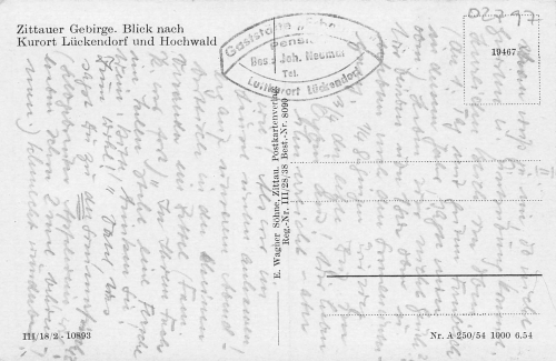 02797 Lueckendorf Oberlausitz o 1955