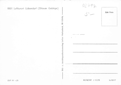 02797 Lueckendorf Zittauer Gebirge Kurhaus * 1973