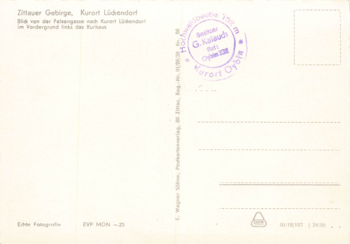 02797 Lueckendorf Zittauer Gebirge * 1966