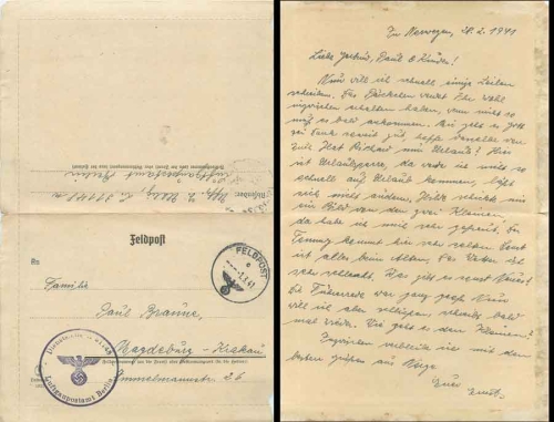 Air Gau Post Office Berlin Feldpost WW2 office L 31148 03/01/1941 from Norway