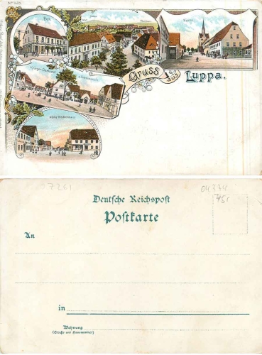 Luppa Farblitho Postamt *ca. 1900