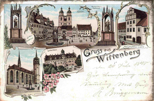 06886 Wittenberg Lutherstadt Litho Bahnpost Magdeburg.Zerbst Zug 407 o 1898