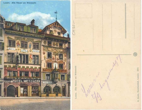 Luzern Hotel Metzgern am Weinmarkt * 29.8.1924