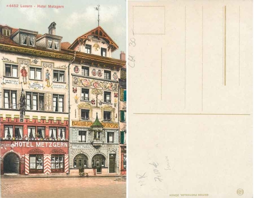 Luzern Hotel Metzgern und Müller Apotheke * ca. 1910