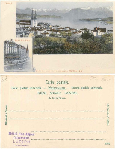 Luzern Hotel des Alpes * ca. 1900