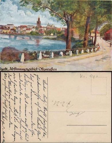 Lyck Abstimmungsgebiet Ostpreußen Künstlerkarte *ca. 1920