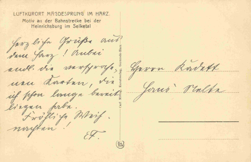 Mägdesprung Harzgerode Bahnstrecke Selketal bei heinrichsburg gebraucht um 1930