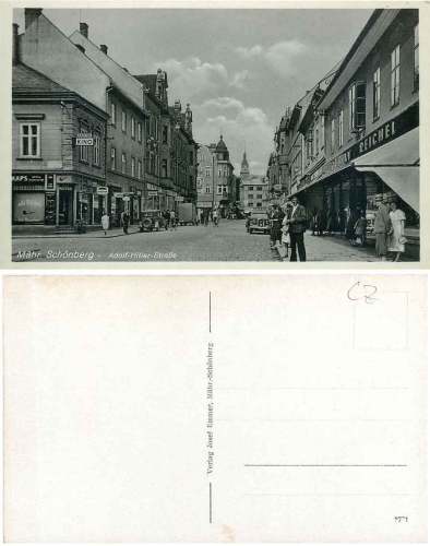 Mahrisch Schonberg Sumperk Adolf Hitler Strasse AK um 1940