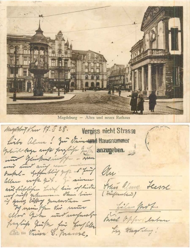 Magdeburg Altes und neues Rathaus o 17.2.1928
