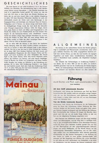 The island of Mainau in the Lake Constance guide fold-out brochure approx. A3