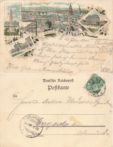 Mainz Bahnhof Litho o 24.6.1901