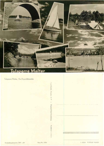 01744 Malter Talsperre Dippoldiswalde Mehrbildkarte *1964 Hanich1596