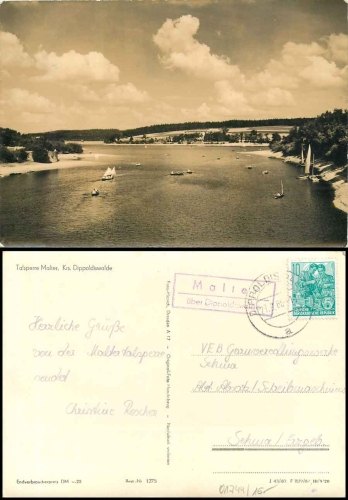 01744 Malter dam country postmark o Dippoldiswalde 27.9.1960 Hanich1275