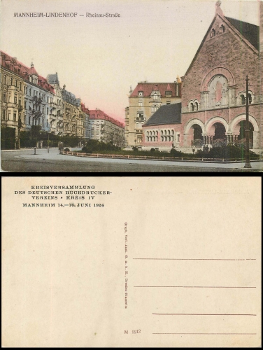 Mannheim-Lindenhof Rheinau-Strasse District assembly of the printing association * June 14-16, 1924