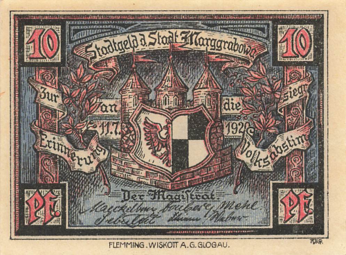 Marggrabowa Ostpreussen Notgeldschein Olecko 1920
