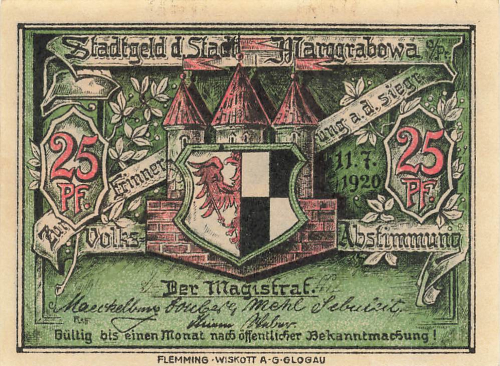 Marggrabowa Ostpreussen Notgeldschein Olecko 1920
