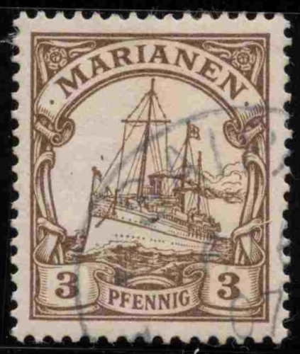 Marianen Deutsche Post Michel 7 o gestempelt Kaiseryacht