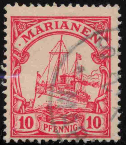 Marianen Deutsche Post Michel 9 o gestempelt Kaiseryacht